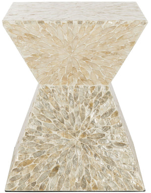 Safavieh Calypso Sunburst Mosaic Stool - Chic Faux Mother-Of-Pearl Accent Table For Stylish Living Spaces TRB1005A