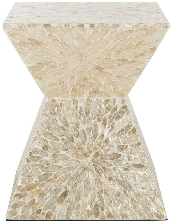 Safavieh Calypso Sunburst Mosaic Stool - Chic Faux Mother-Of-Pearl Accent Table For Stylish Living Spaces TRB1005A