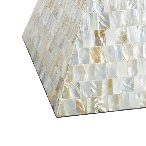 Safavieh Aquamarine Square Mosaic Stool - Contemporary Accent Table With Faux Mother-Of-Pearl Finish, 15.7" W TRB1006A