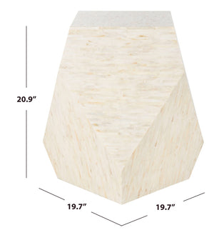 Safavieh Lea Mosaic Geometric Side Table - Chic Accent For Living Room, Entryway, Or Bedroom Décor, 19.7" W TRB1010A