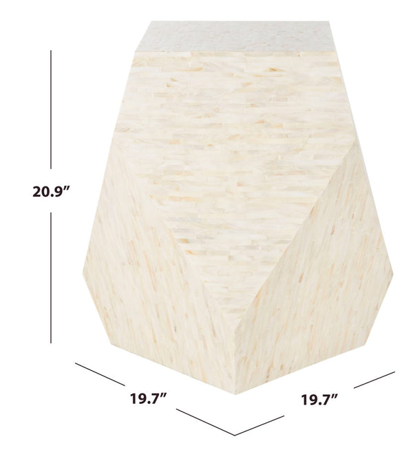 Safavieh Lea Mosaic Geometric Side Table - Chic Accent For Living Room, Entryway, Or Bedroom Décor, 19.7" W TRB1010A