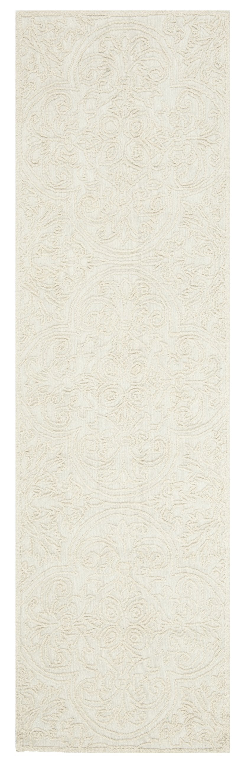 Safavieh Trace Hand‑Tufted Ivory Area Rug, Wool‑Cotton Blend With Low Profile, Subtle Medallion Elegance 10'-0" x 10'-0" TRC101C-10SQ