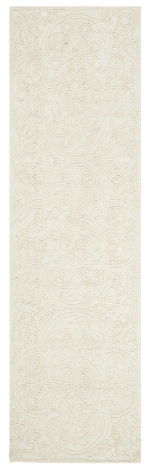 Safavieh Trace Hand‑Tufted Ivory Area Rug, Wool‑Cotton Blend With Low Profile, Subtle Medallion Elegance 10'-0" x 10'-0" TRC101C-10SQ