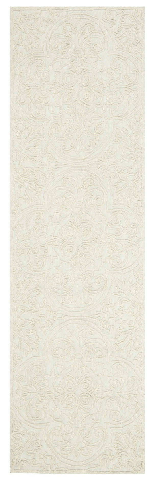 Safavieh Trace Hand‑Tufted Ivory Area Rug, Wool‑Cotton Blend With Low Profile, Subtle Medallion Elegance 10'-0" x 10'-0" TRC101C-10SQ