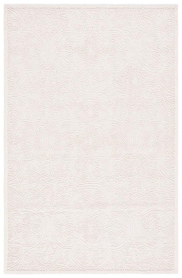 Safavieh Trace Hand‑Tufted Ivory Area Rug, Wool‑Cotton Blend With Low Profile, Subtle Medallion Elegance 10'-0" x 10'-0" TRC101C-10SQ