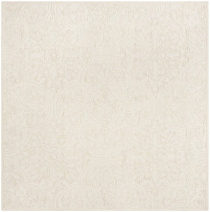 Safavieh Trace Hand‑Tufted Ivory Area Rug, Wool‑Cotton Blend With Low Profile, Subtle Medallion Elegance 10'-0" x 10'-0" TRC101C-10SQ