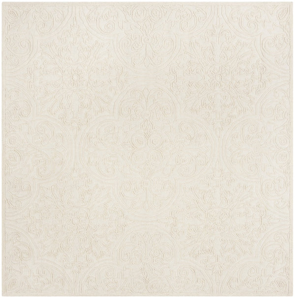 Safavieh Trace Hand‑Tufted Ivory Area Rug, Wool‑Cotton Blend With Low Profile, Subtle Medallion Elegance 10'-0" x 10'-0" TRC101C-10SQ