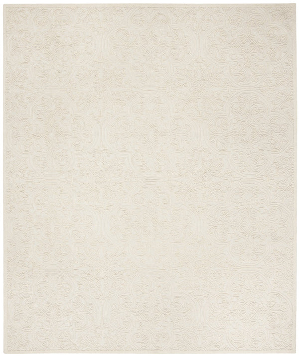Safavieh Trace Hand‑Tufted Ivory Area Rug, Wool‑Cotton Blend With Low Profile, Subtle Medallion Elegance 10'-0" x 10'-0" TRC101C-10SQ