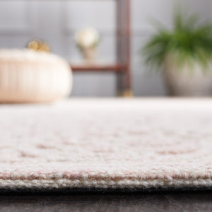 Safavieh Trace Hand-Tufted Ivory Pink Wool-Cotton Rug With Medallion Motif, Low Profile, Durable Comfort 6'-0" x 8'-0" TRC101U-68