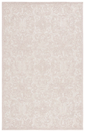 Safavieh Trace Hand-Tufted Ivory Pink Wool-Cotton Rug With Medallion Motif, Low Profile, Durable Comfort 6'-0" x 8'-0" TRC101U-68
