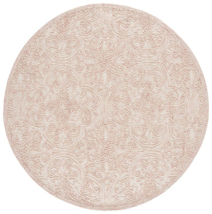 Safavieh Trace Hand-Tufted Ivory Pink Round Rug — Soft Wool-Cotton Blend, Durable Latex Backing, Timeless Elegance 8'-0" x 8'-0" TRC101U-8R