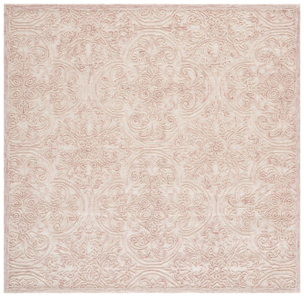 Safavieh Trace Hand-Tufted Ivory Pink Wool-Cotton Rug With Medallion Motif, Low Profile, Durable Comfort 6'-0" x 8'-0" TRC101U-68