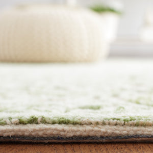 Safavieh Trace Hand-Tufted Ivory And Green Accent Rug, Wool-Cotton Blend, Low-Profile Pile, Transitional Elegance 2'-0" x 3'-0" TRC101Y-2