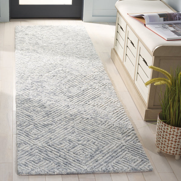 Safavieh Trace Hand-Tufted 100% Wool Geometric Rug In Grey — Plush Durable Pile, Modern Transitional Style 9'-0" x 12'-0" TRC151F-9