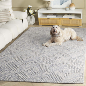 Safavieh Trace Hand-Tufted 100% Wool Geometric Rug In Grey — Plush Durable Pile, Modern Transitional Style 9'-0" x 12'-0" TRC151F-9