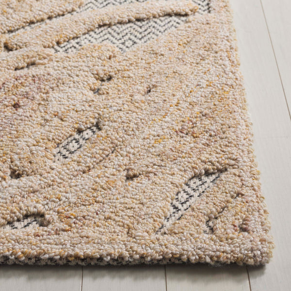 Safavieh Trace Hand-Tufted Beige & Black Geometric Rug — Soft Wool Blend, Low-Profile Durable Accent Piece 3'-0" x 5'-0" TRC206B-3