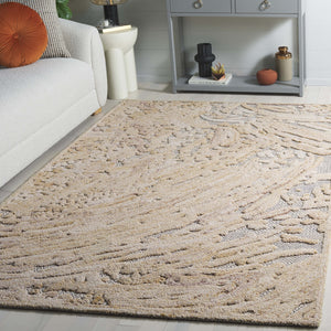 Safavieh Trace Hand-Tufted Round Area Rug In Beige & Black — Geometric Texture, Plush Low Pile, Durable Elegance 6'-0" x 6'-0" TRC206B-6R