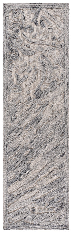Safavieh Trace Hand-Tufted 206F Grey Ivory Area Rug — Abstract Geometric Neutral Accent, Wool Blend Plush 3'-0" x 5'-0" TRC206F-3