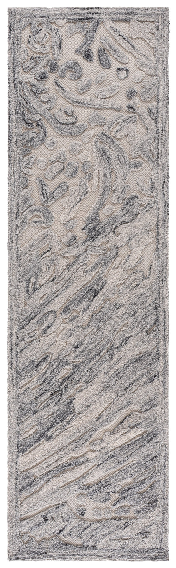 Safavieh Trace Plush Hand-Tufted Area Rug In Grey Ivory — Abstract Modern Texture, Durable Wool Blend Finish 6'-0" x 6'-0" TRC206F-6R