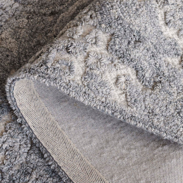 Safavieh Trace Hand-Tufted 206F Grey Ivory Area Rug — Abstract Geometric Neutral Accent, Wool Blend Plush 3'-0" x 5'-0" TRC206F-3