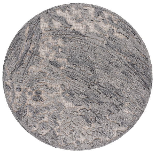 Safavieh Trace Hand-Tufted 206F Grey Ivory Area Rug — Abstract Geometric Neutral Accent, Wool Blend Plush 3'-0" x 5'-0" TRC206F-3