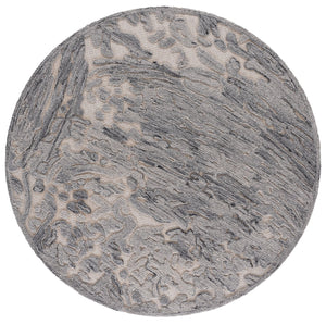 Safavieh Trace Plush Hand-Tufted Area Rug In Grey Ivory — Abstract Modern Texture, Durable Wool Blend Finish 6'-0" x 6'-0" TRC206F-6R
