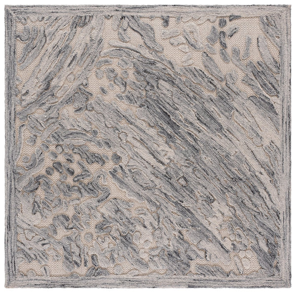 Safavieh Trace Hand-Tufted Geometric Runner In Grey Ivory — Wool Blend Low-Pile Rug For Hallways & Entryways 2'-3" x 8'-0" TRC206F-28