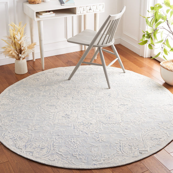 Safavieh Trace 304 Hand Tufted Transitional Rug Light Blue / Ivory TRC304K-8