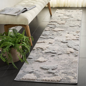 Safavieh Trends Ivory And Grey Modern Area Rug — Plush 1.25" Pile, Durable Power-Loomed Turkish Construction 9'-0" x 12'-0" TRD100F-9