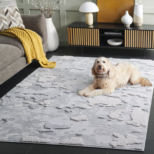 Safavieh Trends Plush Ivory & Grey Abstract Runner — Power-Loomed In Turkey, 1.25" Pile, Durable Stain-Resistant 2'-2" x 8'-0" TRD100F-28
