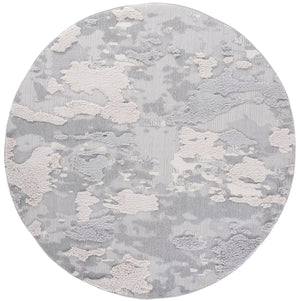 Safavieh Trends Ivory/Grey Abstract Area Rug — Power-Loomed Durability, Soft Poly Blend For High-Traffic Spaces 6'-7" x 6'-7" TRD100F-7SQ