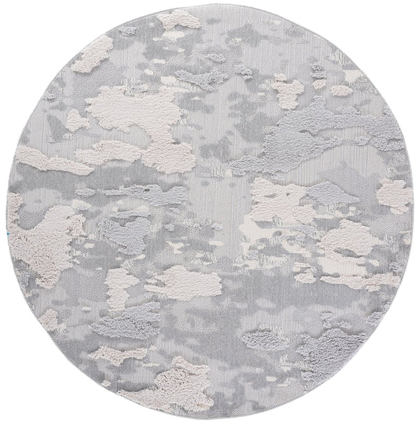 Safavieh Trends Ivory/Grey Abstract Area Rug — Power-Loomed Durability, Soft Poly Blend For High-Traffic Spaces 6'-7" x 6'-7" TRD100F-7SQ