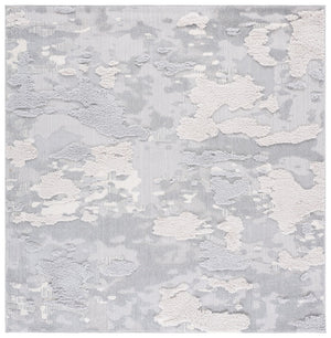 Safavieh Trends Ivory/Grey Abstract Area Rug — Power-Loomed Durability, Soft Poly Blend For High-Traffic Spaces 6'-7" x 6'-7" TRD100F-7SQ