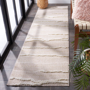 Safavieh Trends Elegant Beige And Ivory Wave Pattern Runner Rug - Modern Comfort For Any Space Beige ,Ivory 70% Polyester,30% Polypropylene Trd112b-2