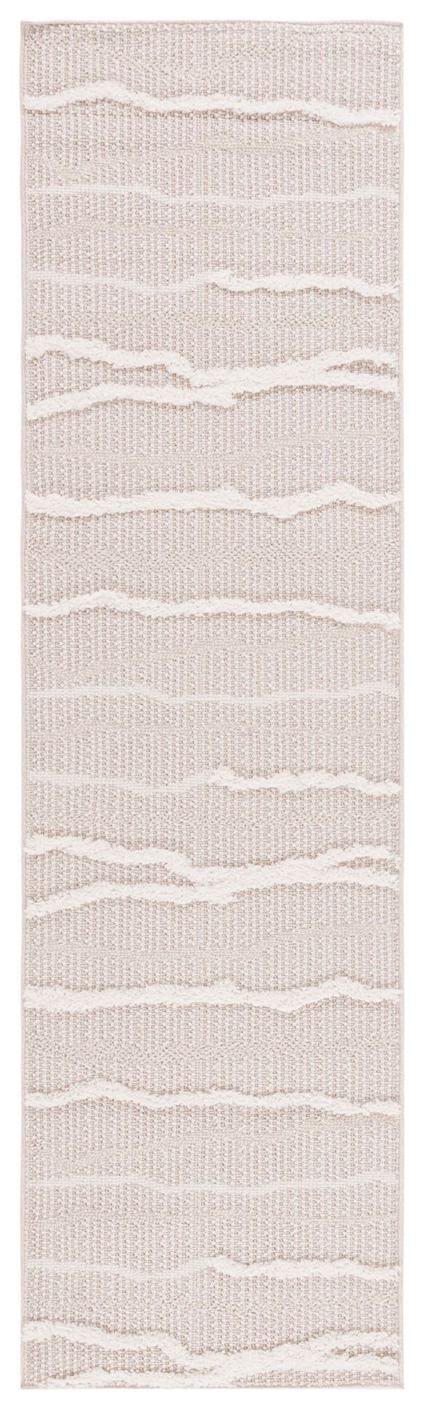 Safavieh Trends Elegant Beige And Ivory Wave Pattern Runner Rug - Modern Comfort For Any Space Beige ,Ivory 70% Polyester,30% Polypropylene Trd112b-2