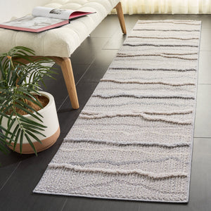 Safavieh Trends Modern Round Ivory & Grey Area Rug — Power-Loomed Turkey, Plush 1.25" Pile, Durable Style 6'-7" x 6'-7" TRD112F-7R