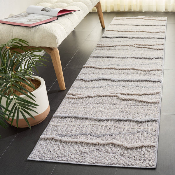 Safavieh Trends Modern Round Ivory & Grey Area Rug — Power-Loomed Turkey, Plush 1.25" Pile, Durable Style 6'-7" x 6'-7" TRD112F-7R