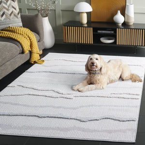 Safavieh Trends Modern Round Ivory & Grey Area Rug — Power-Loomed Turkey, Plush 1.25" Pile, Durable Style 6'-7" x 6'-7" TRD112F-7R