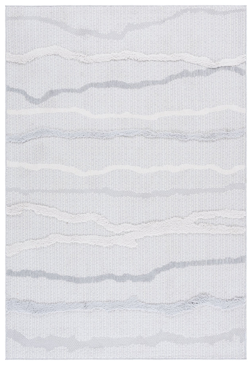 Safavieh Trends Abstract Ivory And Grey Area Rug — Power-Loomed Durability With Soft Cotton Texture For Homes And Offices 6'-7" x 6'-7" TRD112F-7SQ