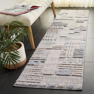 Safavieh Trends Modern Geometric Area Rug In Ivory & Grey — Power-Loomed Durability, Low-Maintenance Style 6'-7" x 6'-7" TRD126F-7R
