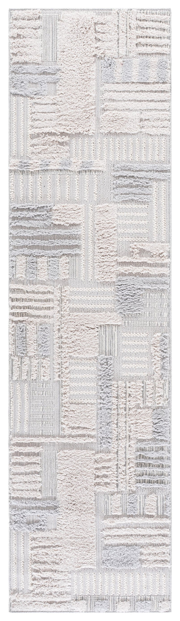 Safavieh Trends Modern Geometric Area Rug In Ivory & Grey — Power-Loomed Durability, Low-Maintenance Style 6'-7" x 6'-7" TRD126F-7R