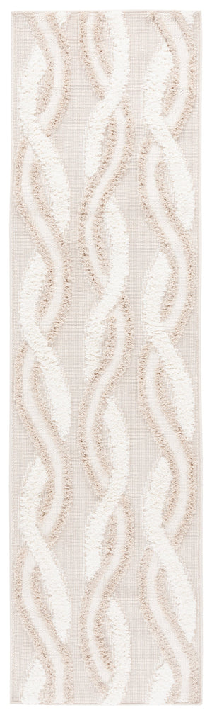 Safavieh Trends Elegant Modern Area Rug With Wave Pattern, Plush Softness, Durable Craftsmanship From Turkey Beige ,Ivory 70% Polyester,30% Polypropylene Trd132b-7sq