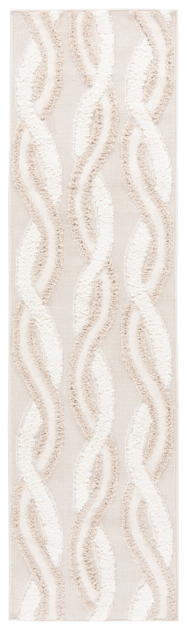 Safavieh Trends Elegant Modern Area Rug With Wave Pattern, Plush Softness, Durable Craftsmanship From Turkey Beige ,Ivory 70% Polyester,30% Polypropylene Trd132b-7sq