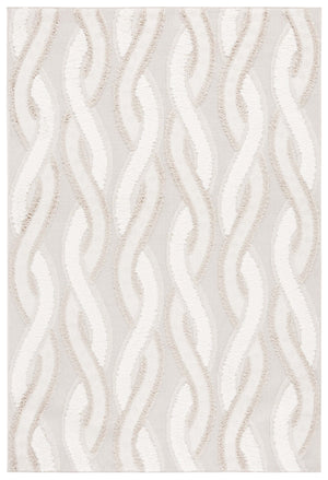 Safavieh Trends Elegant Modern Area Rug With Wave Pattern, Plush Softness, Durable Craftsmanship From Turkey Beige ,Ivory 70% Polyester,30% Polypropylene Trd132b-7sq