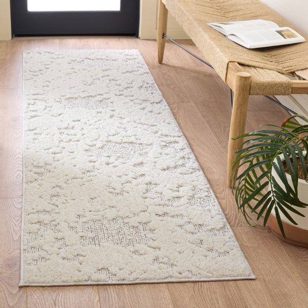Safavieh Trends Solid Ivory Taupe Low Pile Hallway Runner Polyester Jute Blend Modern Neutral 2'-2" x 8'-0" TRD500A-28