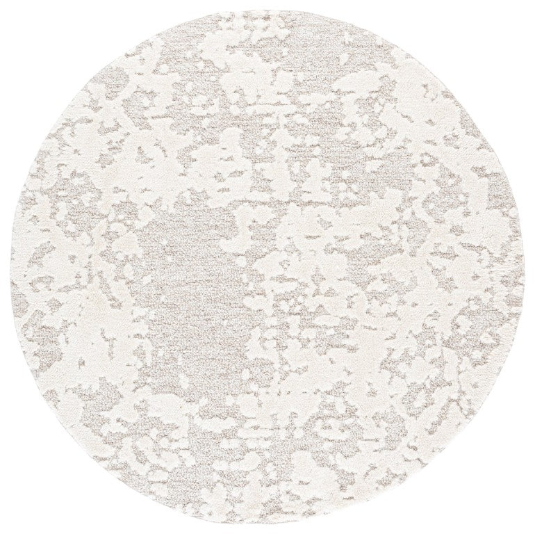 Safavieh Trends Solid Ivory Taupe Low Pile Hallway Runner Polyester Jute Blend Modern Neutral 6'-7" x 6'-7" (Round) TRD500A-7R