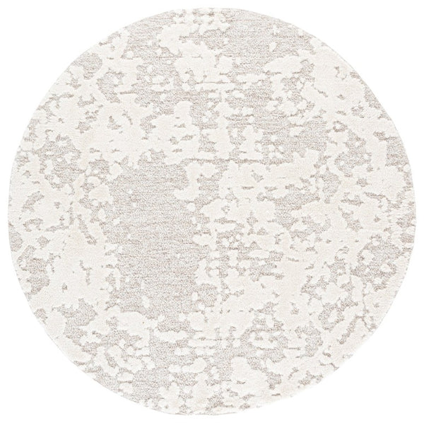 Safavieh Trends Solid Ivory Taupe Low Pile Hallway Runner Polyester Jute Blend Modern Neutral 6'-7" x 6'-7" (Round) TRD500A-7R