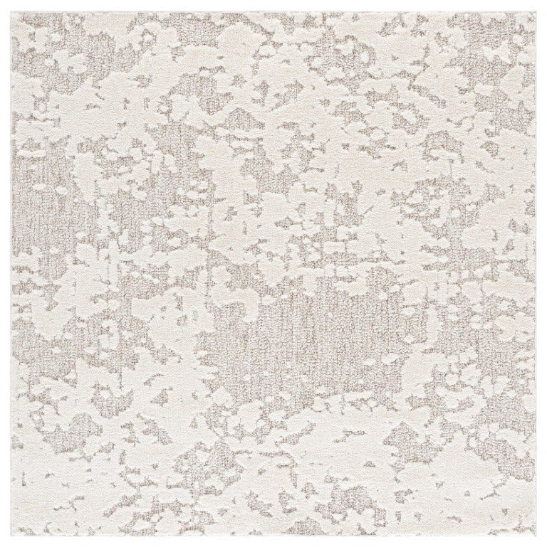 Safavieh Trends Solid Ivory Taupe Low Pile Hallway Runner Polyester Jute Blend Modern Neutral 6'-7" x 6'-7" (Round) TRD500A-7R