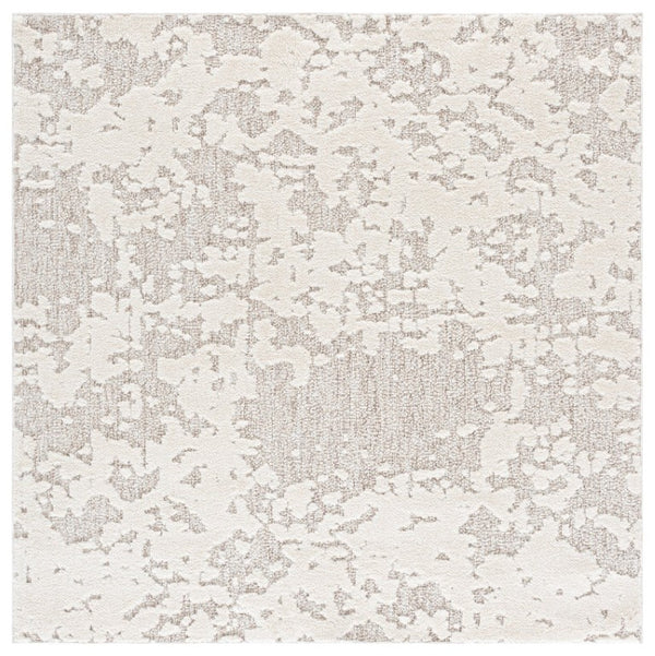 Safavieh Trends Solid Ivory Taupe Low Pile Hallway Runner Polyester Jute Blend Modern Neutral 6'-7" x 6'-7" (Square) TRD500A-7SQ
