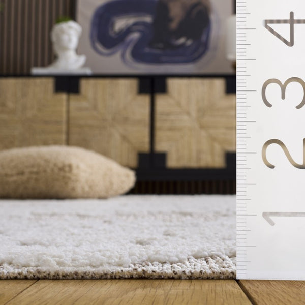 Safavieh Trends Solid Ivory Taupe Low Pile Hallway Runner Polyester Jute Blend Modern Neutral 9'-0" x 12'-0" TRD500A-9
